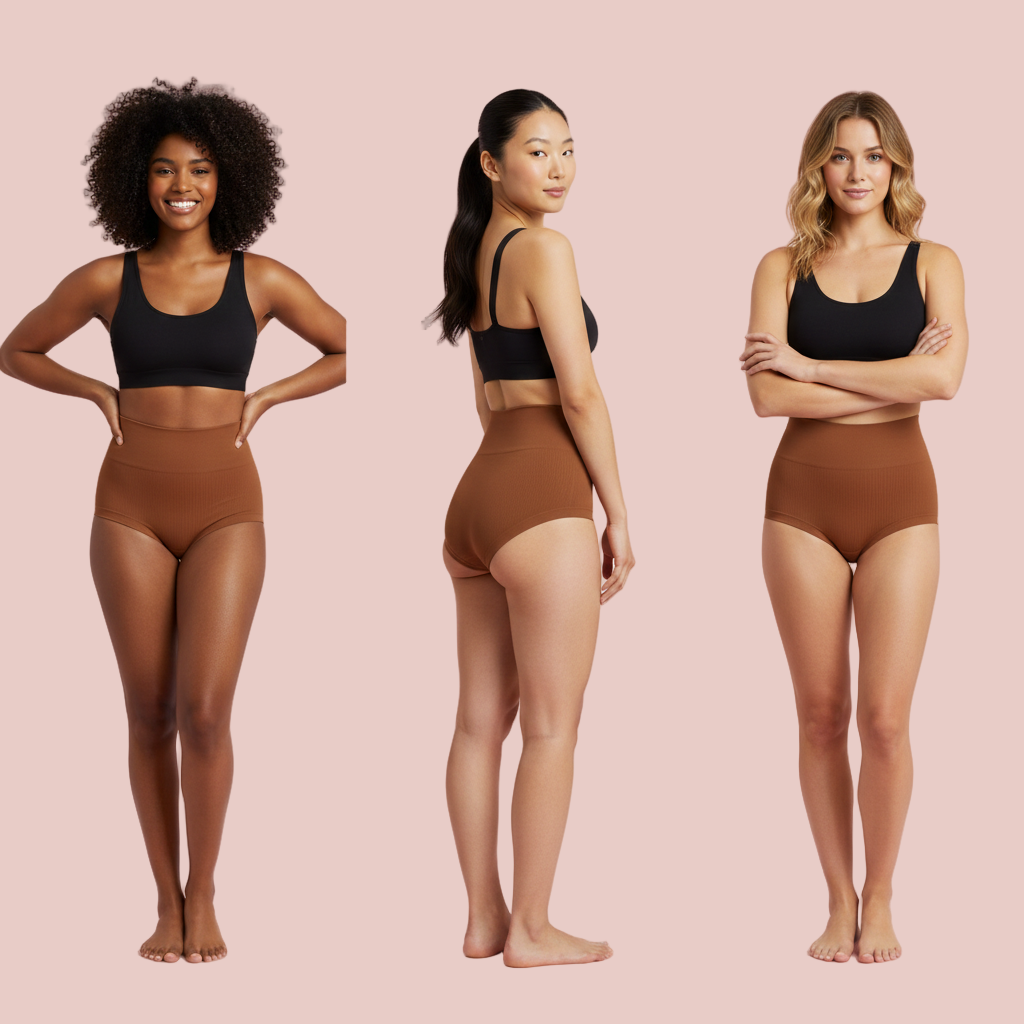 Cozzy Tummy Control Thong Seamless Shapewear Underwear(BrownXXL)