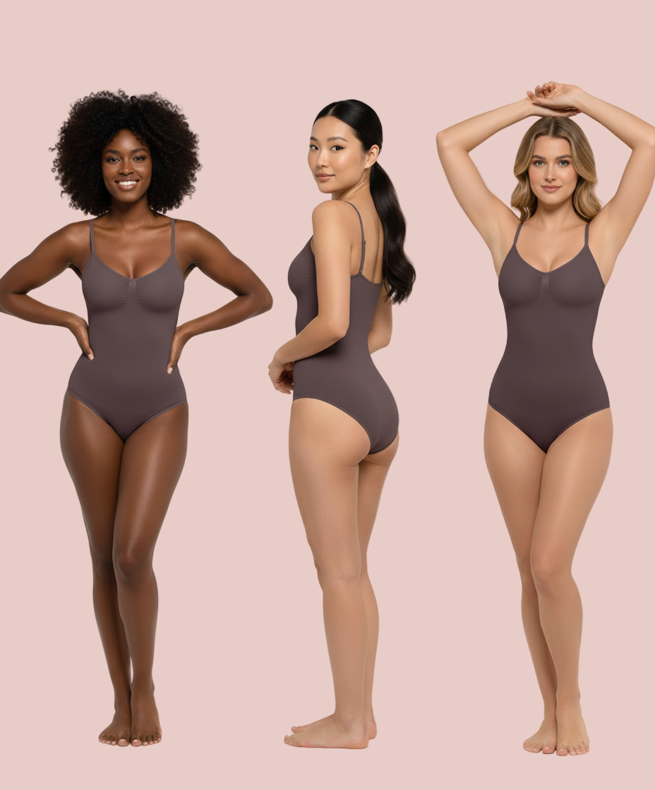Cozzy Shapewear Tummy Control Bodysuits; Seamless Shapewear Brief for Women Chocolate M-L