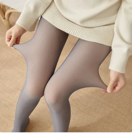 Fleece-Lined Sheer Tights