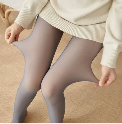 Fleece-Lined Sheer Tights