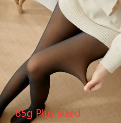 Fleece-Lined Sheer Tights