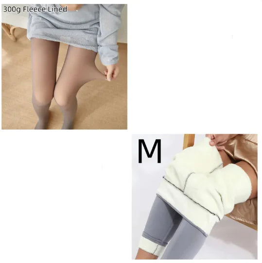 Fleece-Lined Sheer Tights