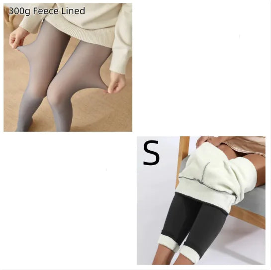 Fleece-Lined Sheer Tights