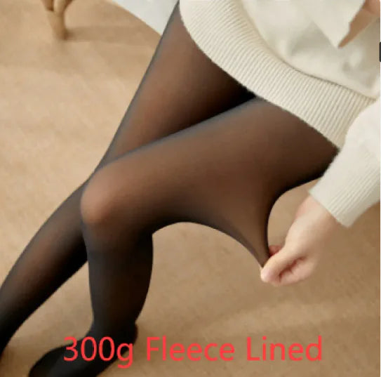 Fleece-Lined Sheer Tights
