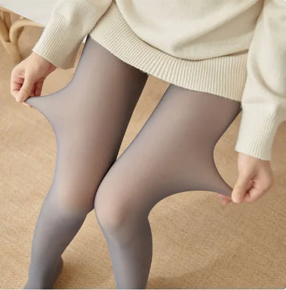 Fleece-Lined Sheer Tights