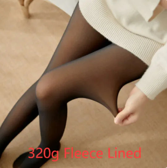 Fleece-Lined Sheer Tights