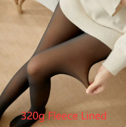 Fleece-Lined Sheer Tights