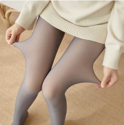 Fleece-Lined Sheer Tights