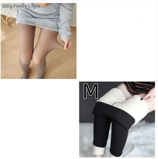 Fleece-Lined Sheer Tights