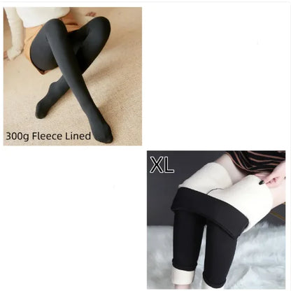Fleece-Lined Sheer Tights
