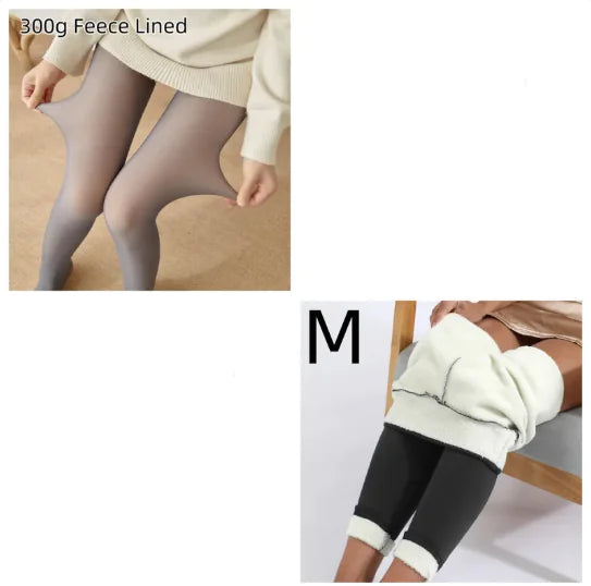 Fleece-Lined Sheer Tights