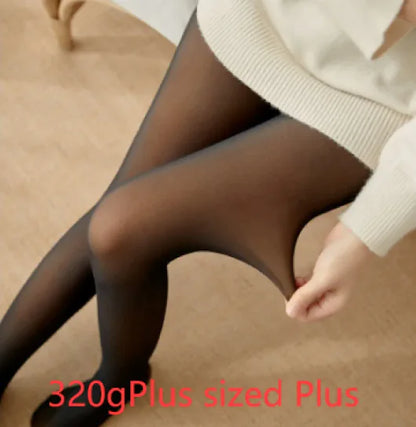 Fleece-Lined Sheer Tights