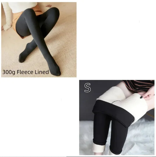 Fleece-Lined Sheer Tights