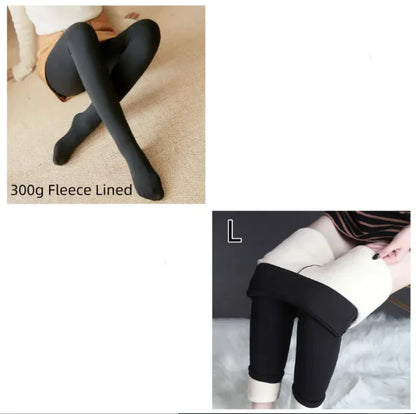 Fleece-Lined Sheer Tights
