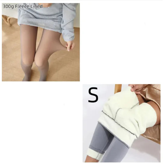 Fleece-Lined Sheer Tights