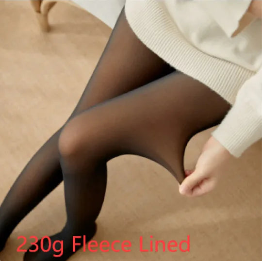 Fleece-Lined Sheer Tights