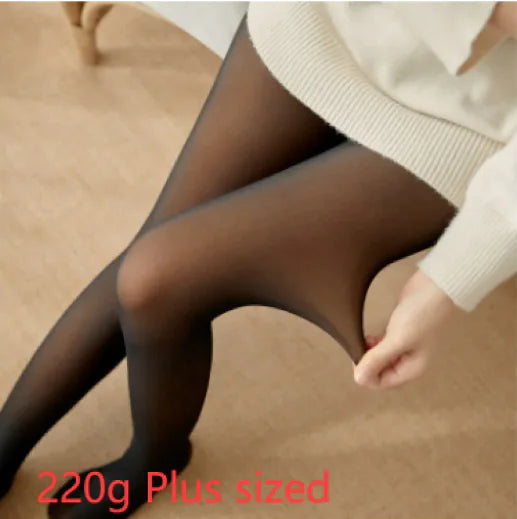 Fleece-Lined Sheer Tights